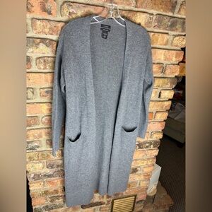 Halogen Wool/Cashmere Blend Long Sweater W/pockets, Size Small